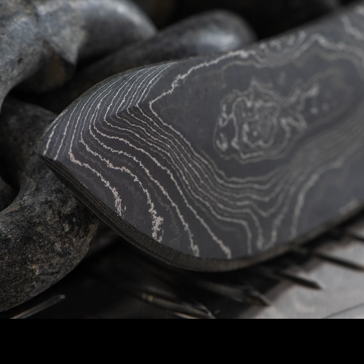 Alabama Damascus Skinner Blade Blank 6 Alabama Damascus Skinner Blade Blank - Image 4